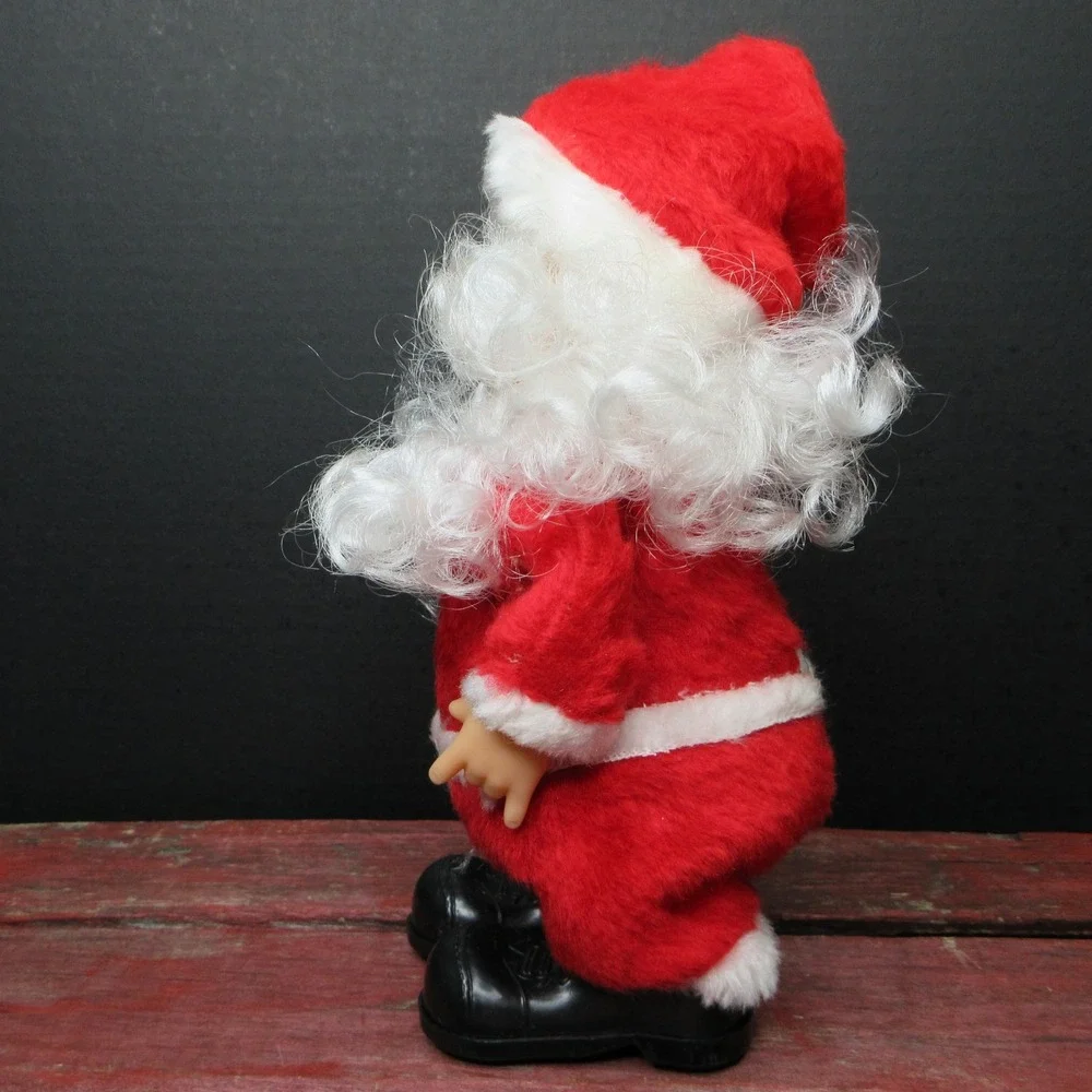 Vintage Walking Electronic Santa Claus Figurine Rings Bell Plays 3 Songs w/ Box